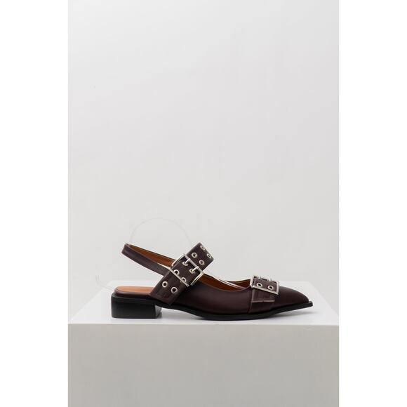 NWOT Chocolate Cherry Buckle Flats, Size 11 - Picture 1 of 10